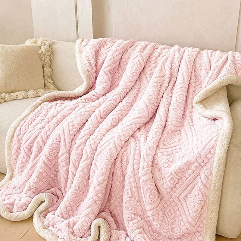 Plush Floral Sherpa Fleece Warm Blanket - image 8