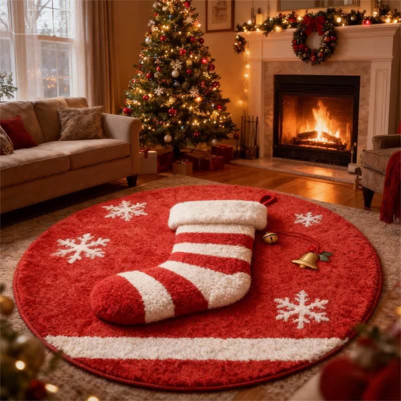 Ownkoti Christmas Stocking 3D Effect Rug - A - 55" x 55" - image 0