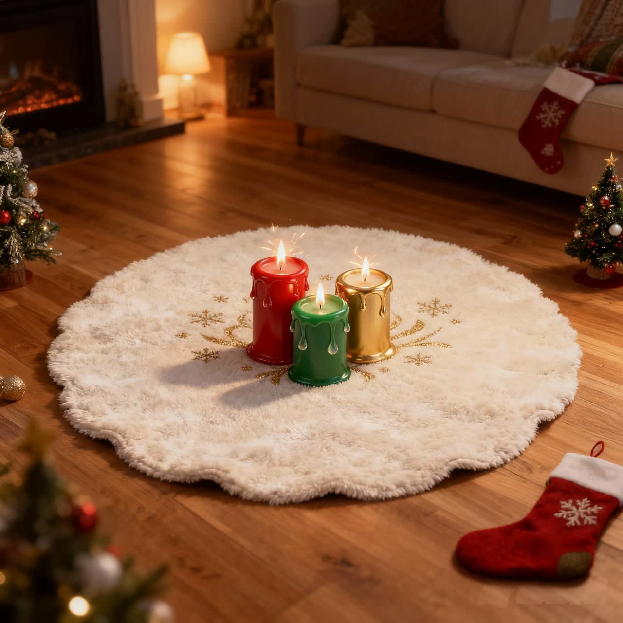 Ownkoti Christmas Inspires 3D Effect Rug - B - 55" x 55" - image 3