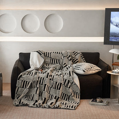 Ownkoti Jacquard Geometric Fleece Throw Blanket - image 3