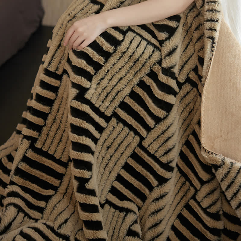 Ownkoti Jacquard Geometric Fleece Throw Blanket - image 15