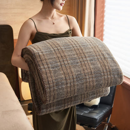 Ownkoti Classic Plaid Reversible Fleece Multi-Use Throw - Taupe - Queen - image 15