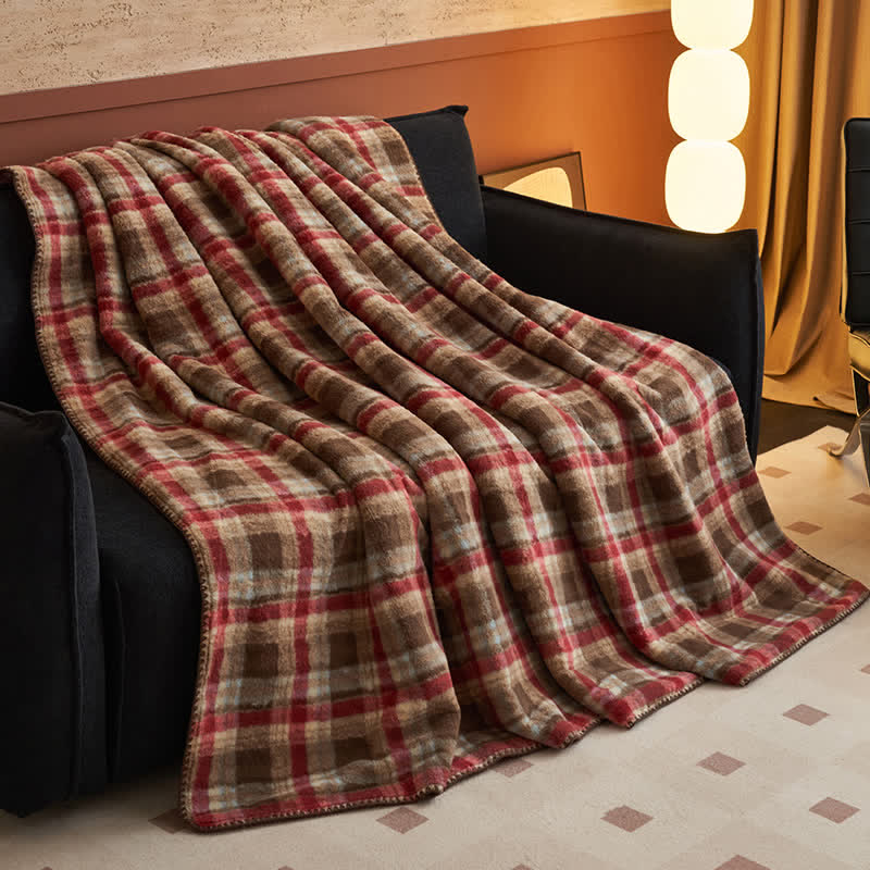 Ownkoti Classic Plaid Reversible Fleece Multi-Use Throw - image 4