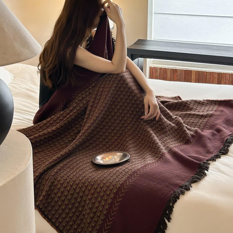 Ownkoti Vintage Cotton Jacquard Multi-Use Blanket - image 3