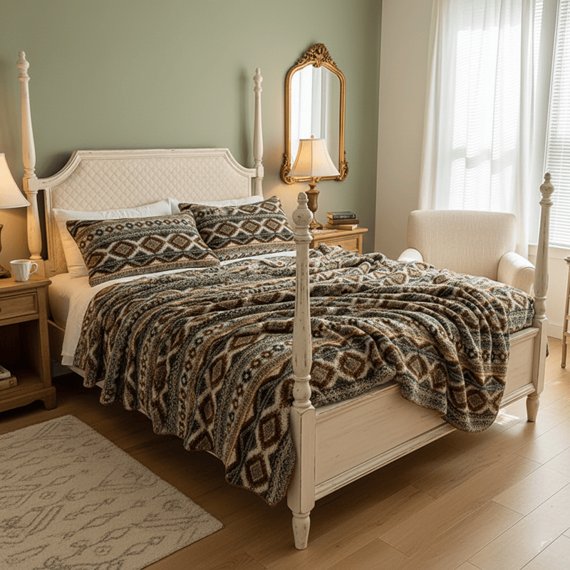 Ownkoti Bohemian Chic Fluffy Fleece Throw Blanket - image 1