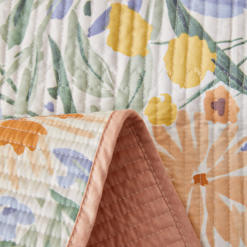 Ownkoti Cotton Quilted Garden Floral Coverlet - image 6