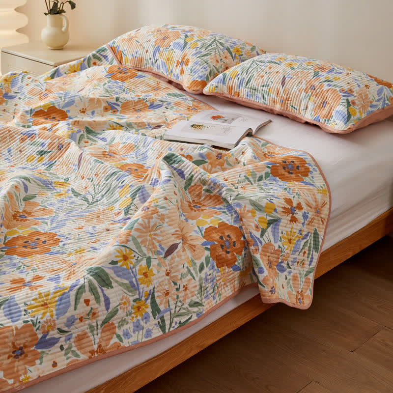 Ownkoti Cotton Quilted Garden Floral Coverlet - image 5