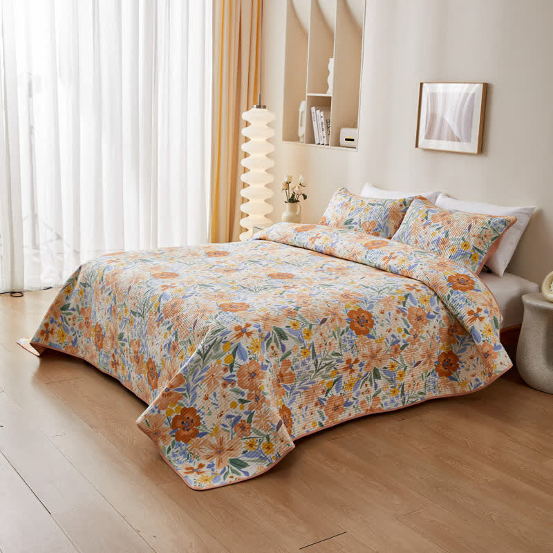 Ownkoti Cotton Quilted Garden Floral Coverlet - image 2