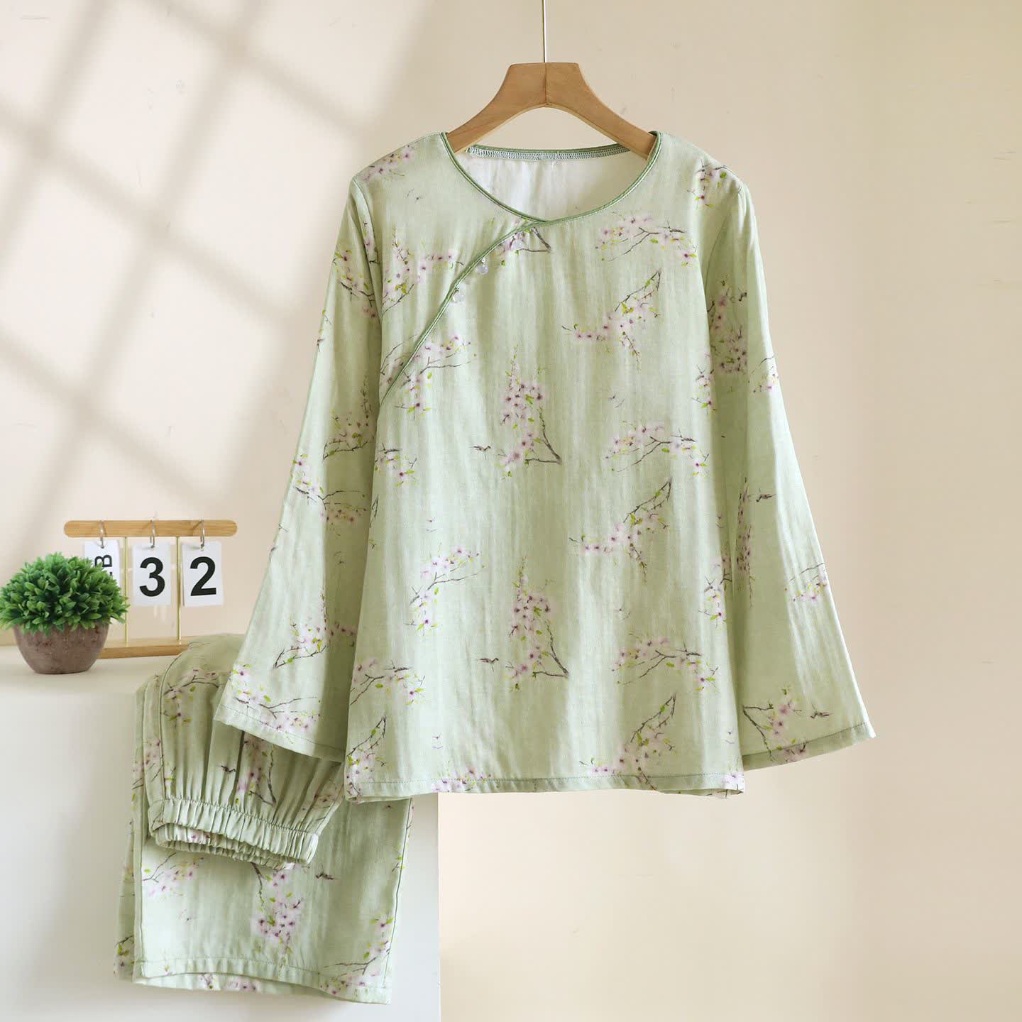 Ownkoti Oriental-inspired Plum Blossom Cotton Loungewear - XL - image 0