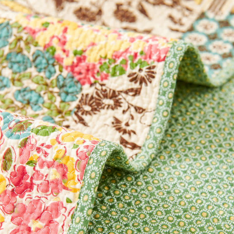 Ownkoti Patchwork Cotton Quilted Bedspread Set(3PCS) - image 6