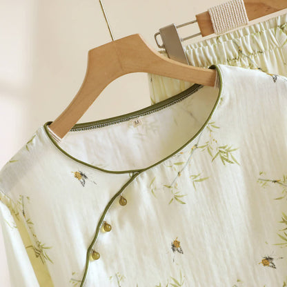 Ownkoti Oriental-inspired Bamboo Butterfly Cotton Loungewear - image 2