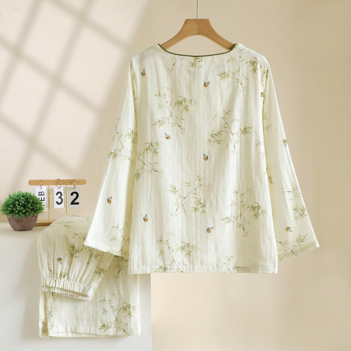 Ownkoti Oriental-inspired Bamboo Butterfly Cotton Loungewear - image 1