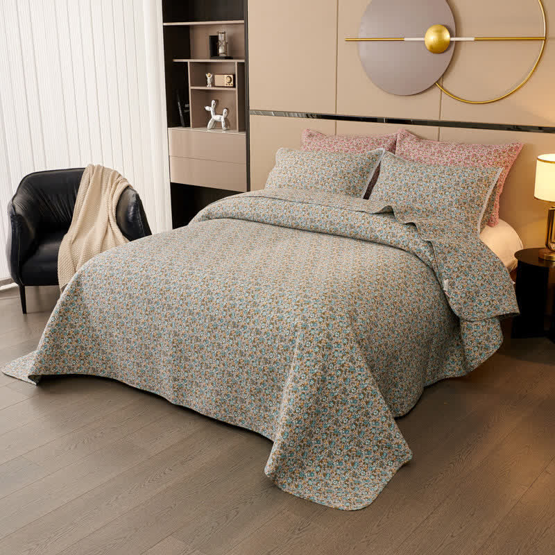 Ownkoti Cotton Ditsy Floral Quilted Bedspread Set(3PCS) - image 7