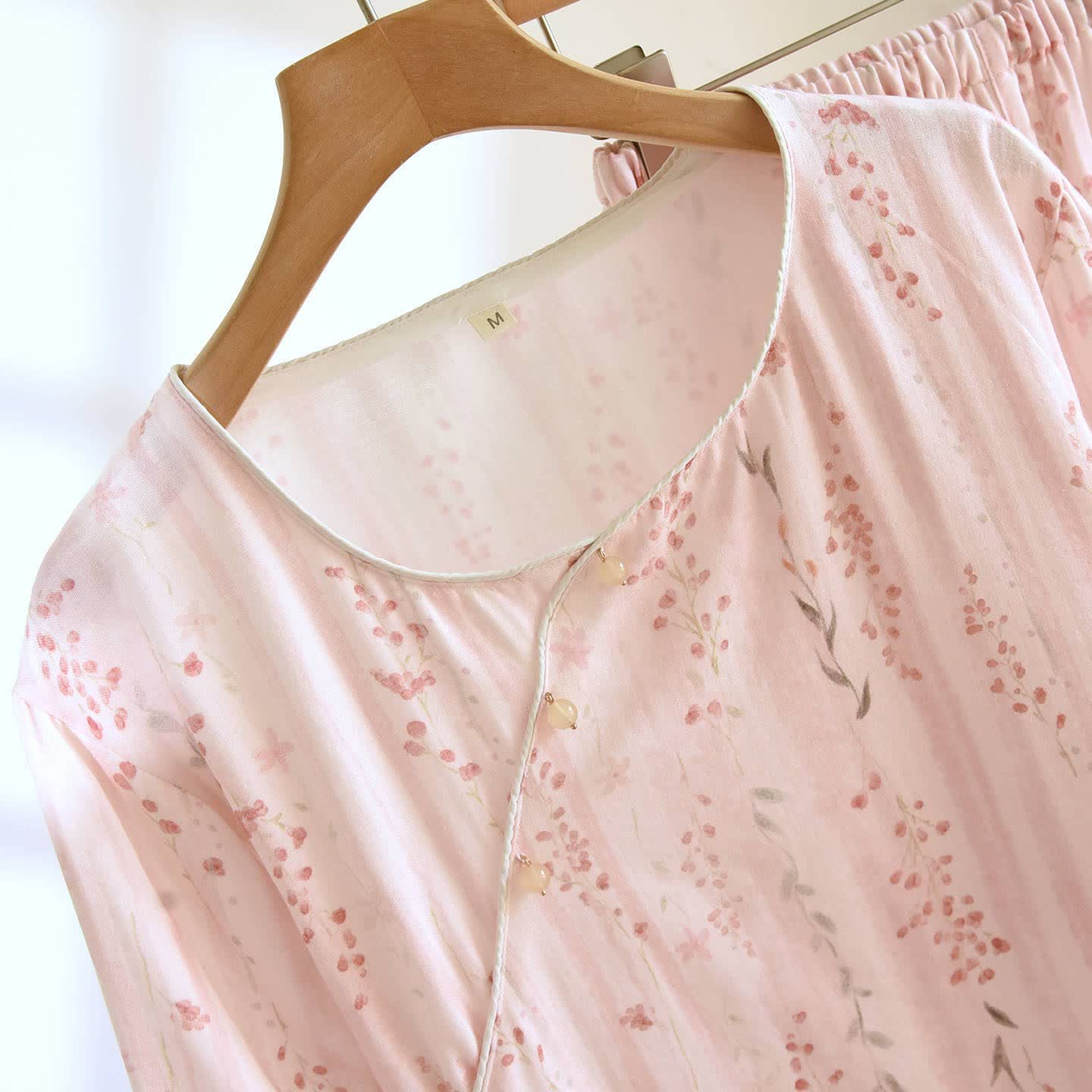 Ownkoti Oriental-inspired Striped Floral Cotton Loungewear - image 2