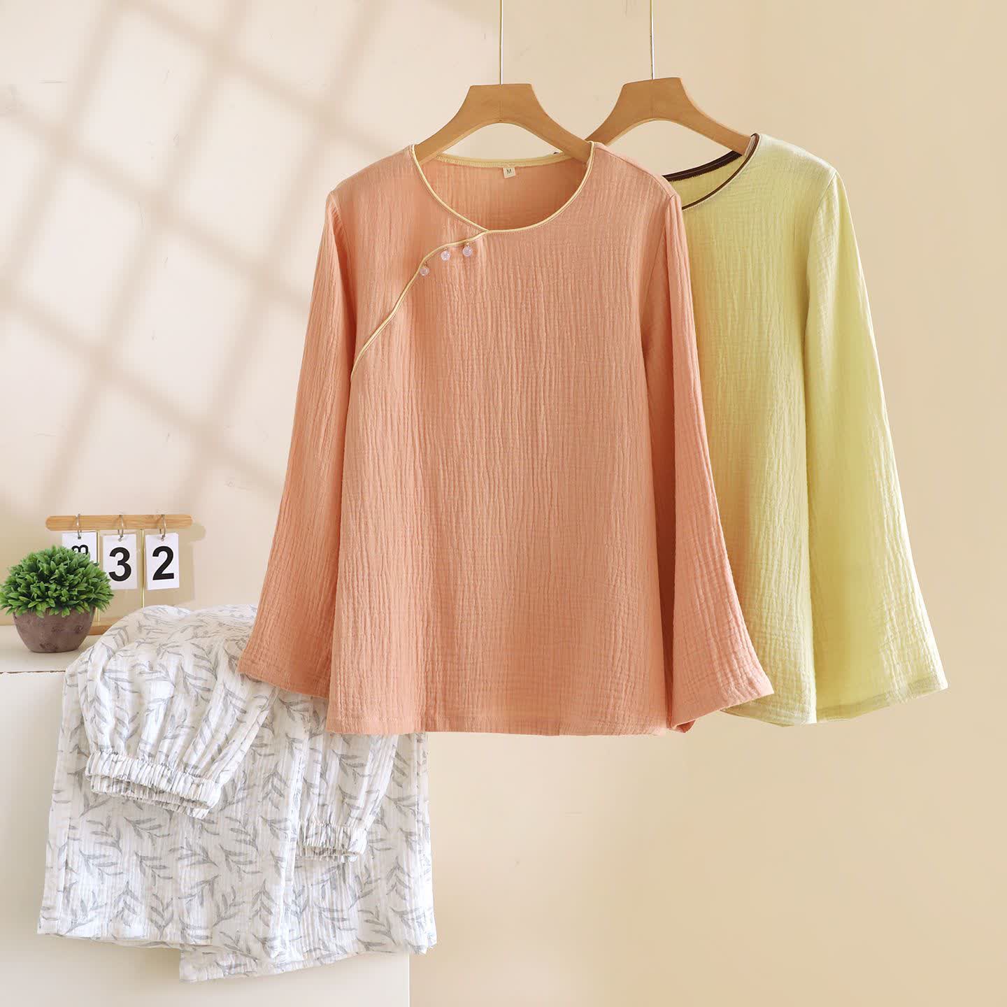 Ownkoti Oriental-inspired Leaf Cotton Loungewear - image 1