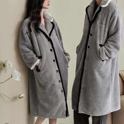 Ownkoti Gray Plush Couple Bathrobe - image 1