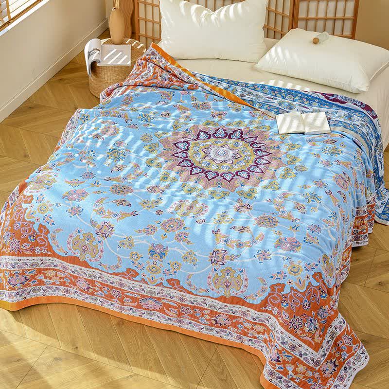 Ownkoti Vibrant Vintage Pattern Cotton Gauze Blanket - image 2