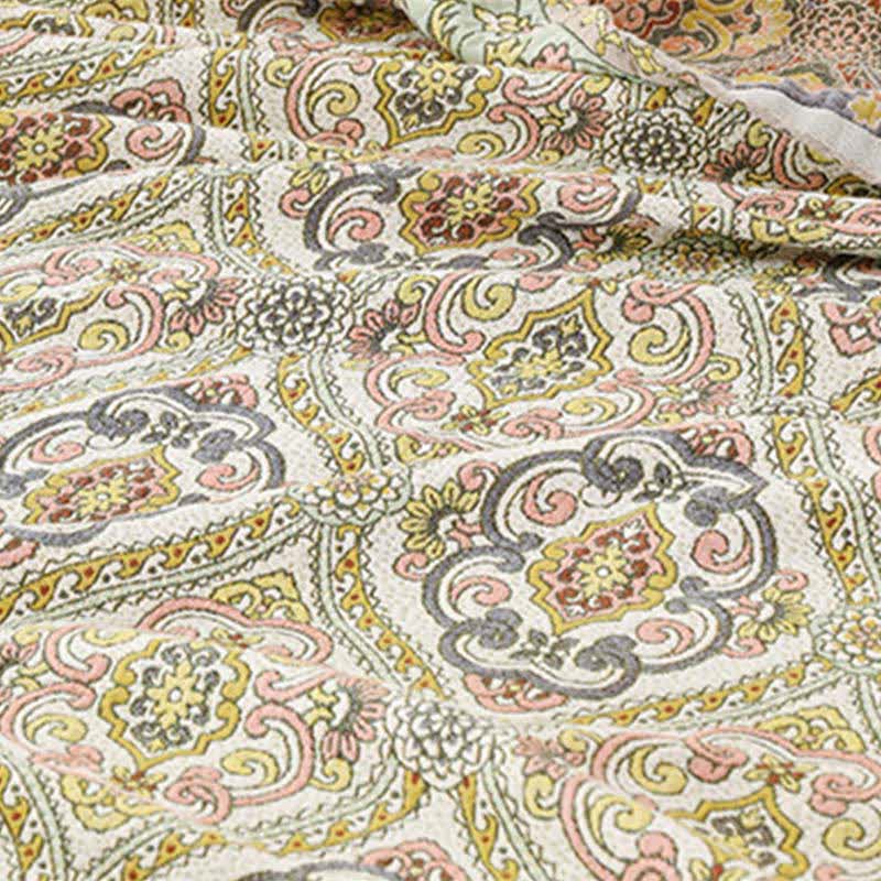 Elegant Vintage Floral Cotton Gauze Quilt - image 4