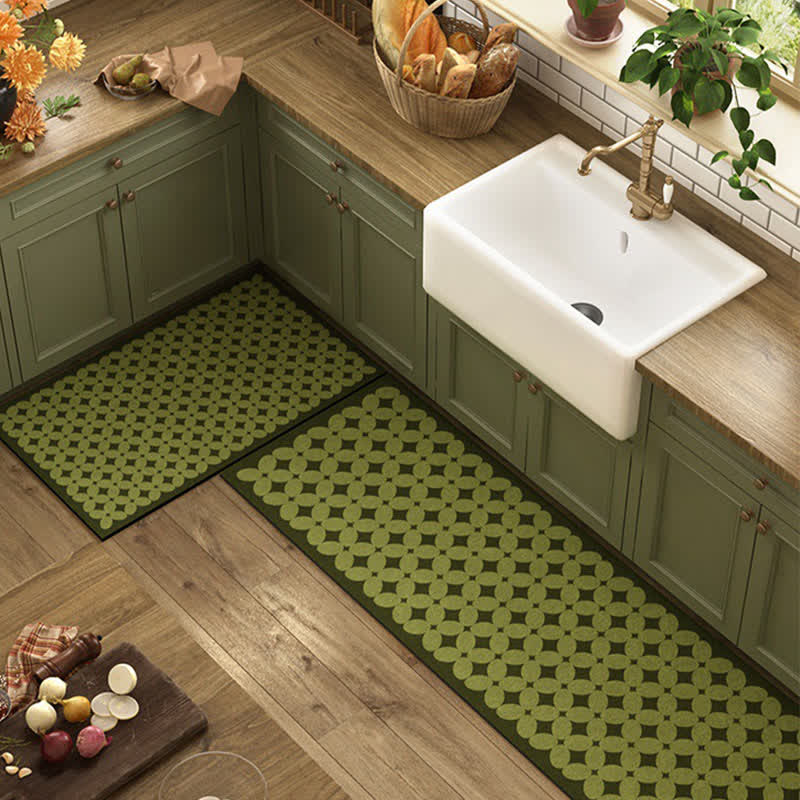 Ownkoti Diatom Mud Vintage Water-absorbent Kitchen Rug - 23" x 35"+23" x 71" - image 0