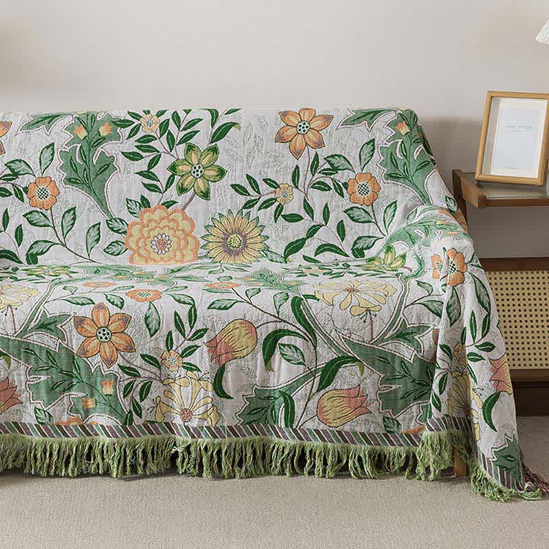 Ownkoti Refresh Floral Cotton Gauze Tassel Blanket - image 2