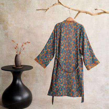 Ownkoti Vintage Floral Jacquard Cotton Kimono Robe - image 1