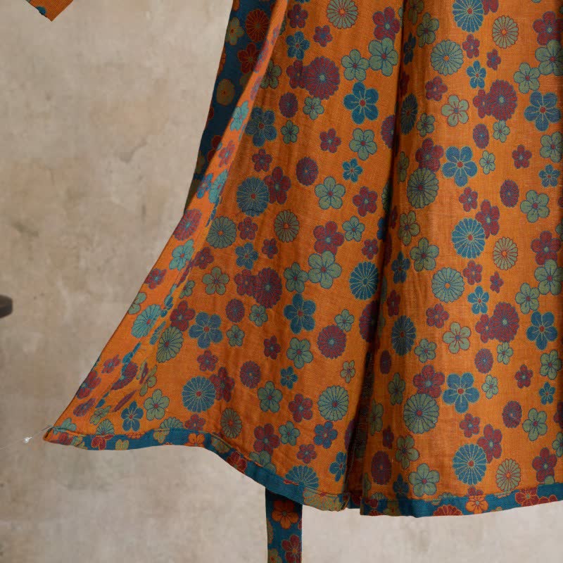 Ownkoti Vintage Floral Jacquard Cotton Kimono Robe - image 4