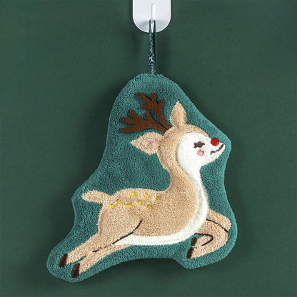 Ownkoti Christmas Ultra-Soft & Absorbent Hand Towels - Elk - 4PCS - 8" x 10" - image 10