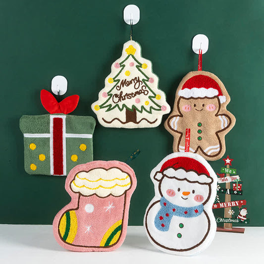 Ownkoti Christmas Cartoon Quick-Dry Hand Towels - 5 Patterns - 5PCS - image 0