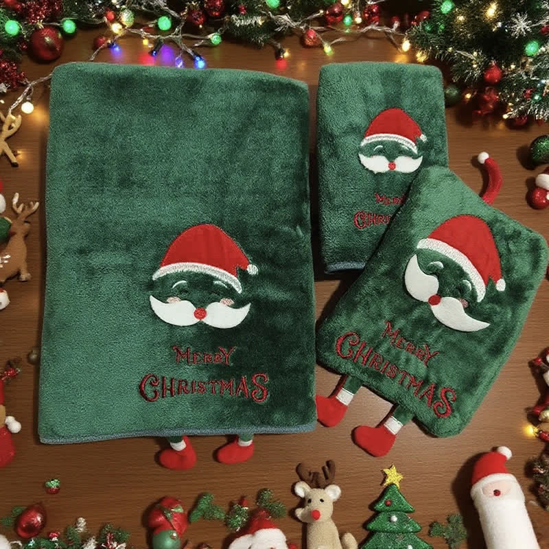 Ownkoti Christmas Holiday Gift Towels with Dangling Legs - Santa Claus - Towel Set - 9" x 7" + 14" x 29" + 27" x 55" - image 16