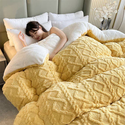 Ownkoti Jacquard Solid Color Comfy Fluffy Blanket - Yellow - King - image 25