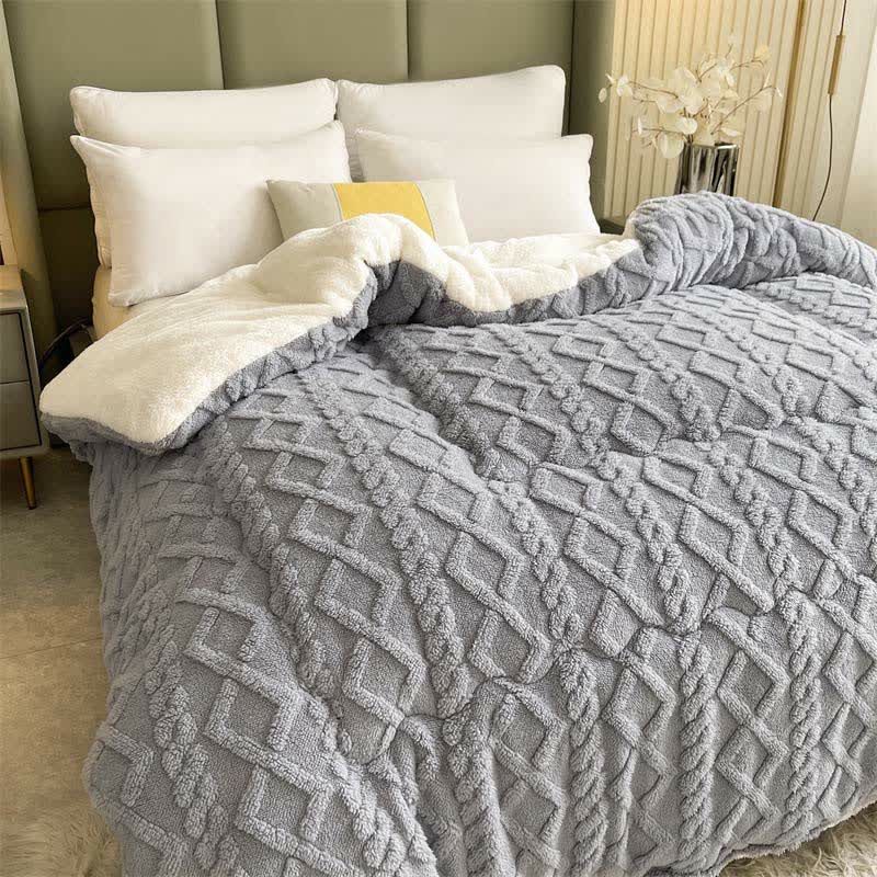 Ownkoti Jacquard Solid Color Comfy Fluffy Blanket - image 11