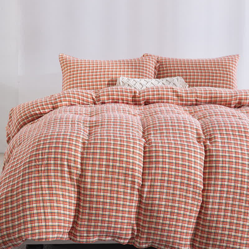 Ownkoti Cozy Plaid 100% Cotton Duvet Cover Set (3PCS) - image 1