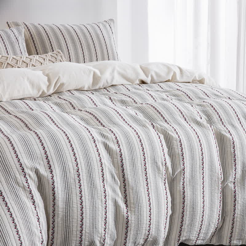 Ownkoti Fairycore Embroidered Cotton Duvet Cover Set(3PCS) - image 2