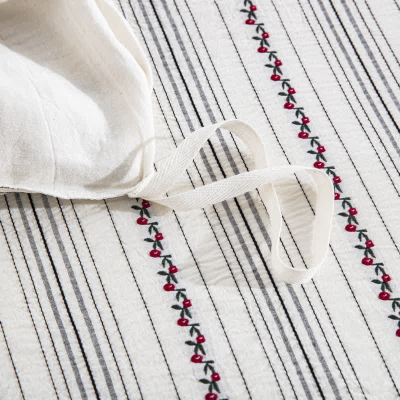 Ownkoti Fairycore Embroidered Cotton Duvet Cover Set(3PCS) - image 5