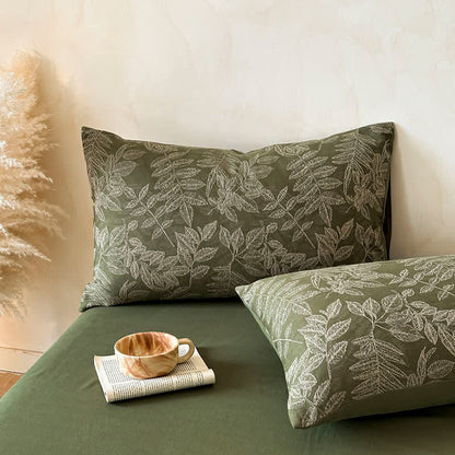 Ownkoti Brushed Cotton Botanical Duvet Cover Set(4PCS) - image 4