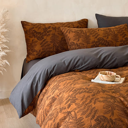 Ownkoti Brushed Cotton Botanical Duvet Cover Set(4PCS) - image 12