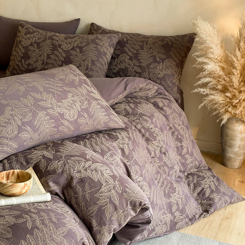 Ownkoti Brushed Cotton Botanical Duvet Cover Set(4PCS) - image 13