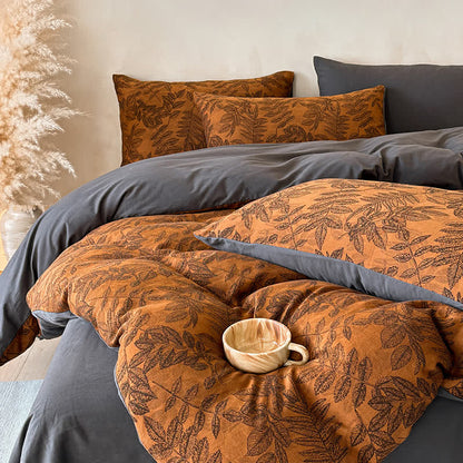 Ownkoti Brushed Cotton Botanical Duvet Cover Set(4PCS) - image 11