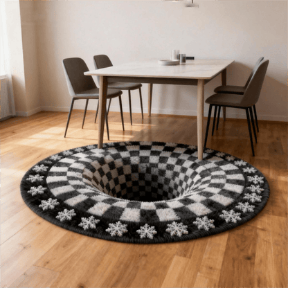 Ownkoti Black Hole 3D Checkered Rug - image 4