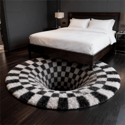 Ownkoti Black Hole 3D Checkered Rug - image 7