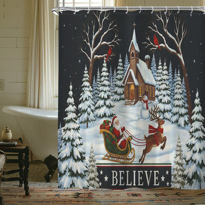 Christmas Snowy Night Shower Curtain - image 1