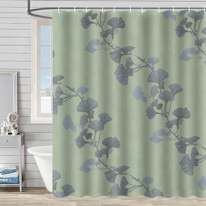 Ginkgo Leaf Print Shower Curtain - Light Green - 90"W x 71"L - image 16