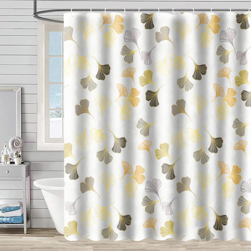 Elegant Ginkgo Leaf Shower Curtain - F - 90"W x 71"L - image 10