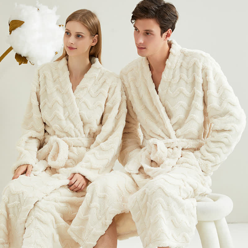 Unisex Wavy Textured Plush Robe - image 0