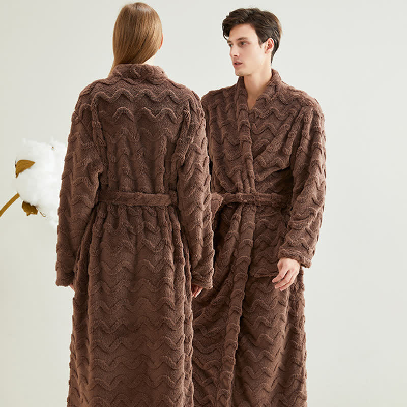 Unisex Wavy Textured Plush Robe - image 2