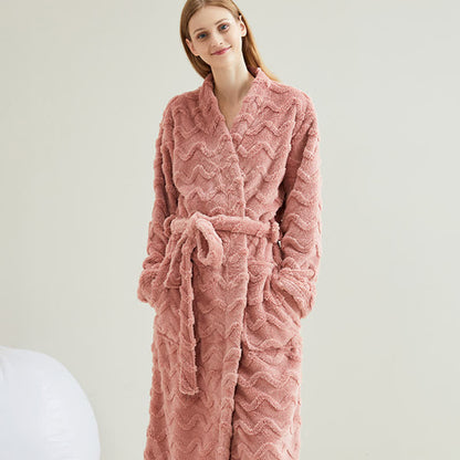 Unisex Wavy Textured Plush Robe - image 4