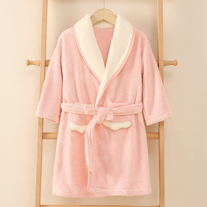 Matching Family Solid Plush Robe - Pink - Child:150cm - image 13