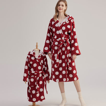 Matching Family Polka Dot Hooded Cotton Robe - image 5