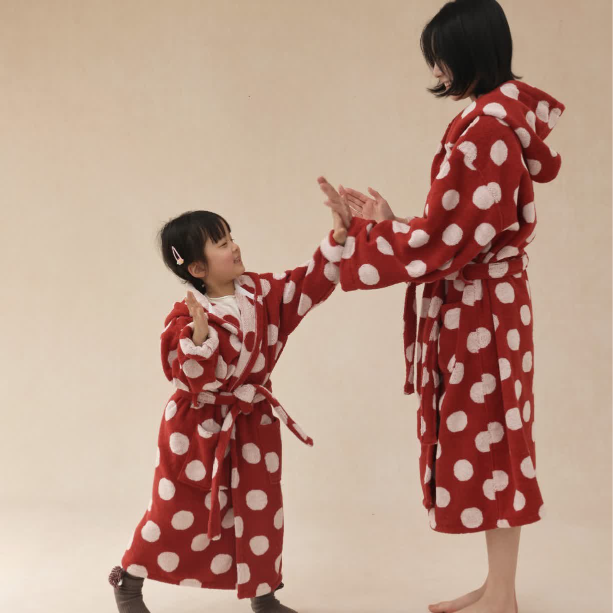 Matching Family Polka Dot Hooded Cotton Robe - image 1