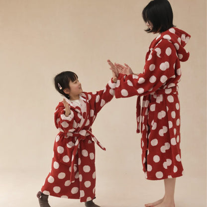 Matching Family Polka Dot Hooded Cotton Robe - image 1